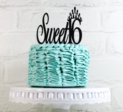 tiffany blue sweet 16 cake topper