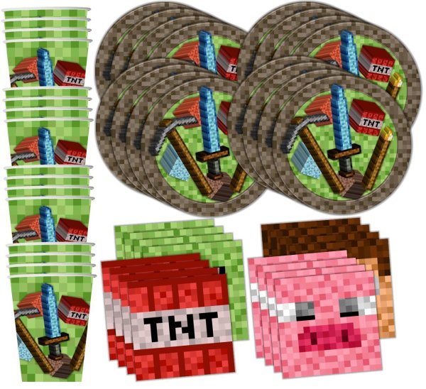 minecraft party tableware decorations
