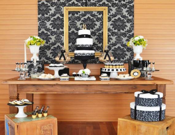 gold-black-damask-70th-birthday-party-dessert-table-close
