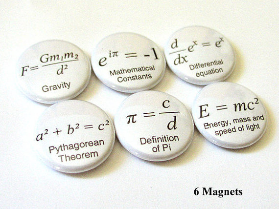 mad science party ideas and supplies Math Formulas arithmetic math refrigerator MAGNETS Geek Nerd Teacher Science Pi Equations Geekery magnet stocking stuffers party favors gift