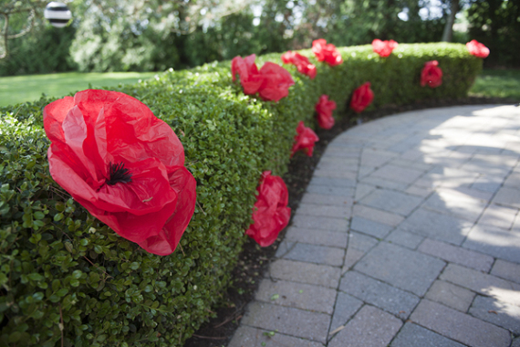 poppy-party-with-black-white-stripes-handmade-poppies