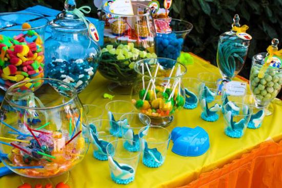 Colorful Beach Birthday Party snacks and treats