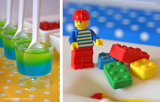 Crackers LEGO Birthday Party snacks