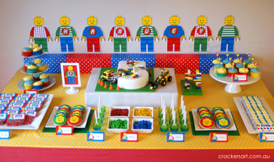 Crackers LEGO Birthday Party ideas