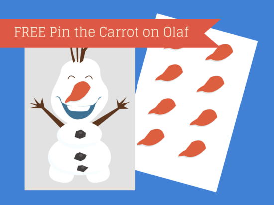 FREE Printable Pin the Carrot on Olaf & Tiara on Elsa