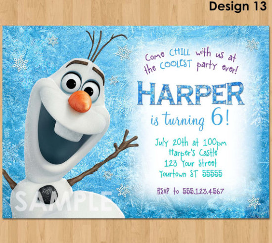 Olaf Invitation, Frozen Olaf Birthday Invitation, Printable Frozen Invitation