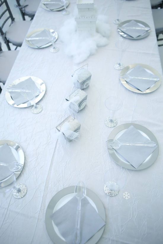 Snow Princess Birthday table setting plates
