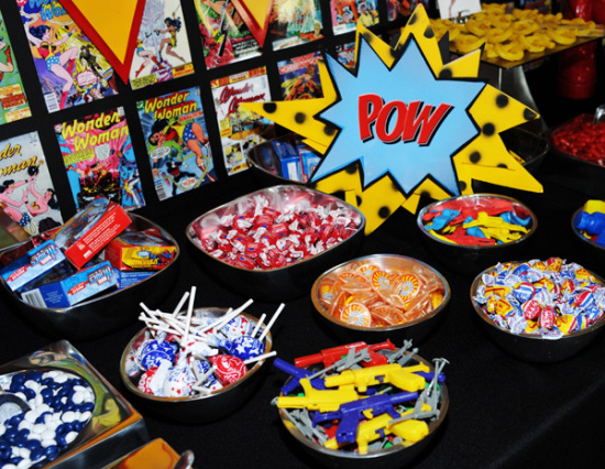 Wonder Woman Birthday Celebration snacks and treats pow