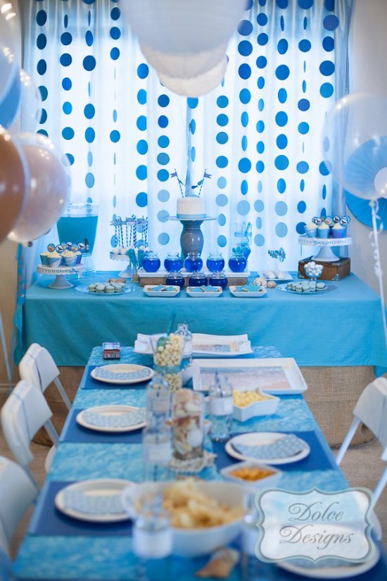 Under the Sea Birthday Party tablesetting