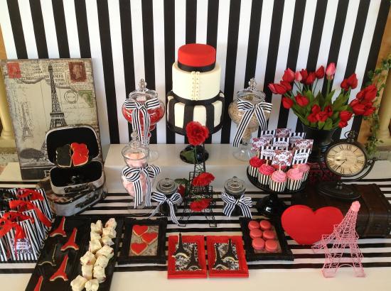 Parisian Love Affair Birthday Celebration dessert table