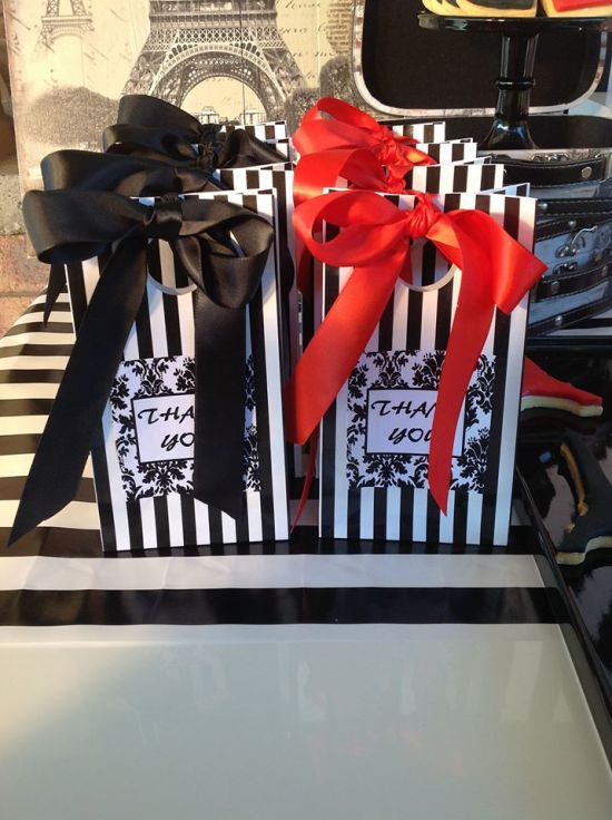 Parisian Love Affair Birthday Celebration favor bags