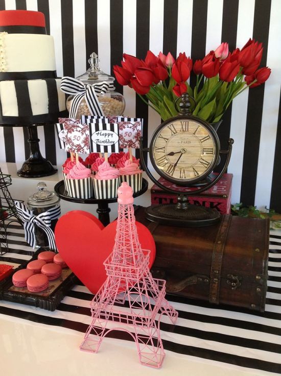 Parisian Love Affair Birthday Celebration tower decoration