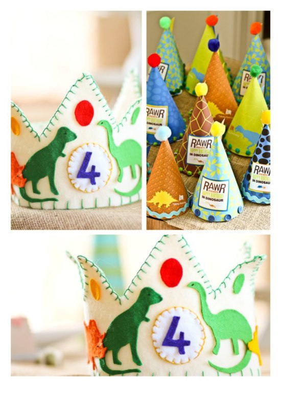 Rawr Dinosaur Birthday Party party hats