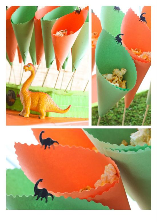 Rawr Dinosaur Birthday Party treat cones