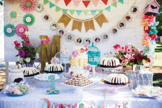 Blooming Spring Birthday Party desser table