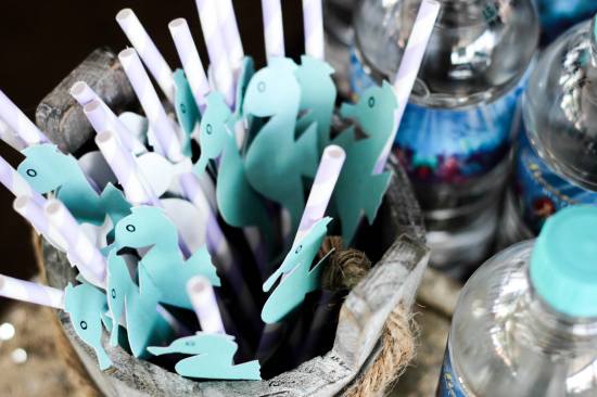 Under the Sea First Birthday Party straws