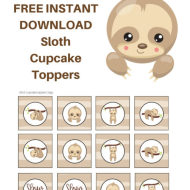 Free Sloth Toppers