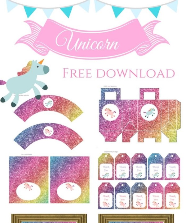 Free-Unicorn-Party-Printable-Instant-Download-Baby-Shower (1 ...