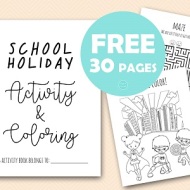 Free school holiday Kids activities and coloring book download