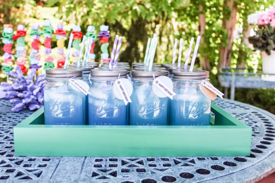 Little Mermaid Inspired Party drinks, blue sea