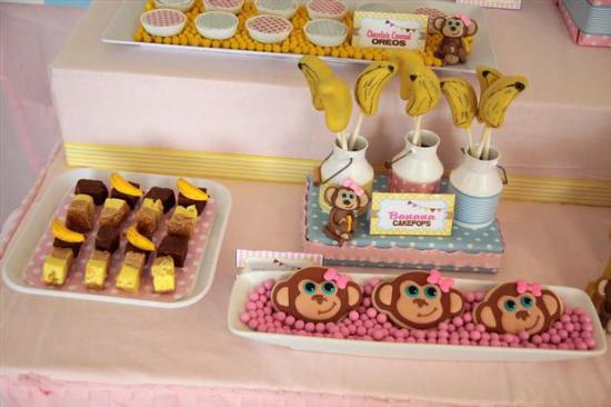 curious george inspired monkey party dessert table ideas, curious emma, decorations, desserts