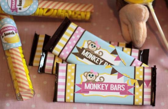 curious george inspired monkey party, treats, monkey bars