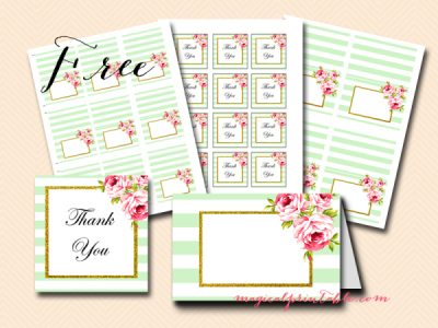 Free Mint and Floral Printable