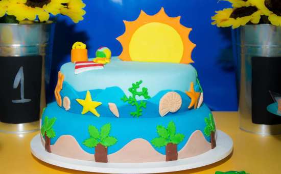 Beach Birthday Party cake, surf party ideas