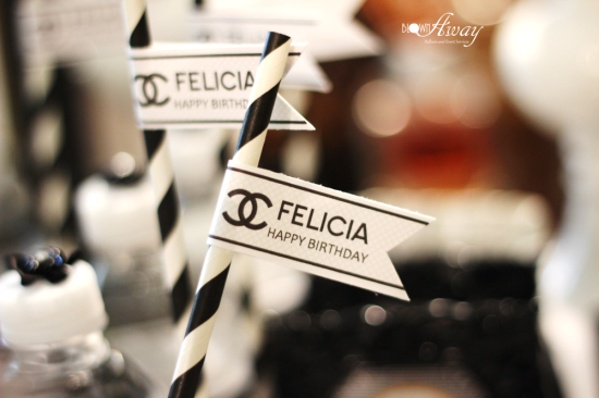 Fabulous and Classy Coco Chanel Party straw toppers