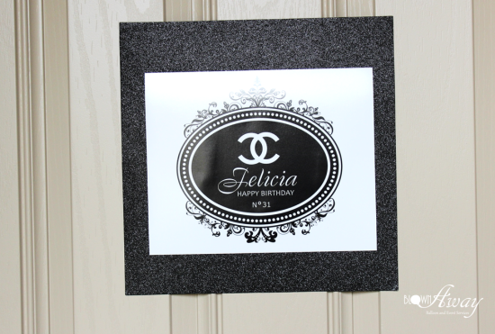 welcome sign for chanel party
