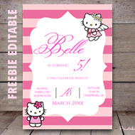 free editable hello kitty invitation