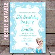 free frozen party with elsa invitation editable