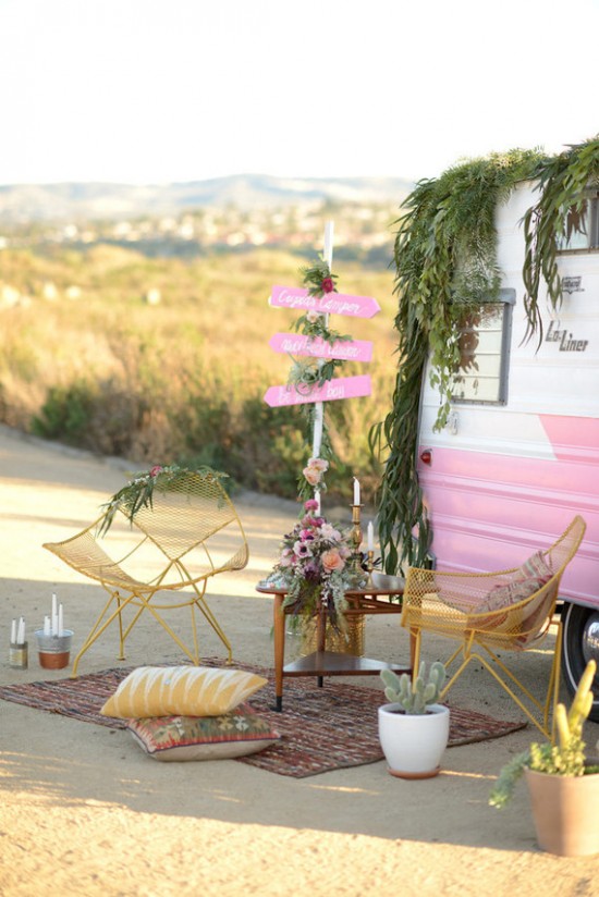 Outdoor-Vintage-Pink-Camper-Birthday-Party-DIY-Signs