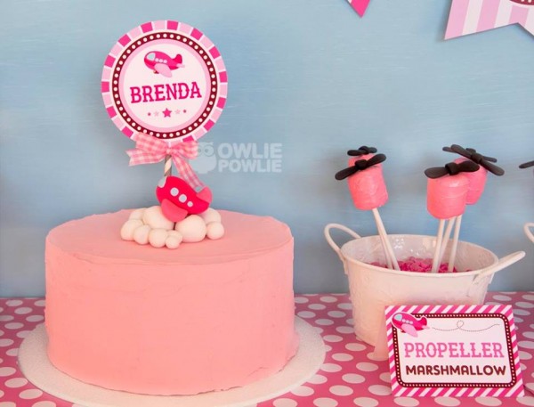 Pink-Airplane-Birthday-Party-Cake