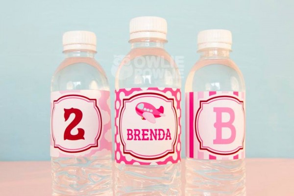 Pink-Airplane-Birthday-Party-Water-Bottle-Labels