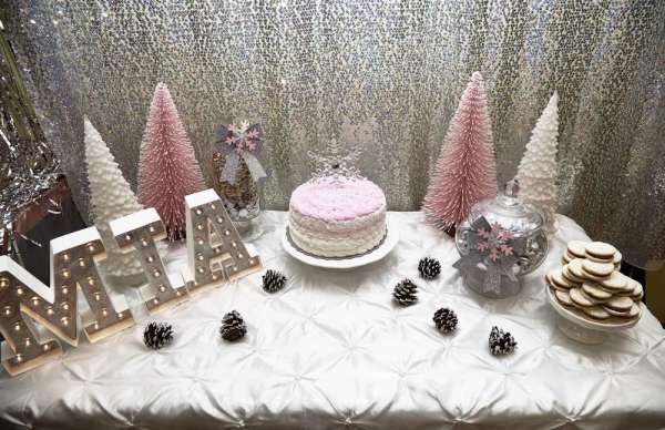 Pinkalicious-Wintry Wonderland-Party-Dessert-Buffet
