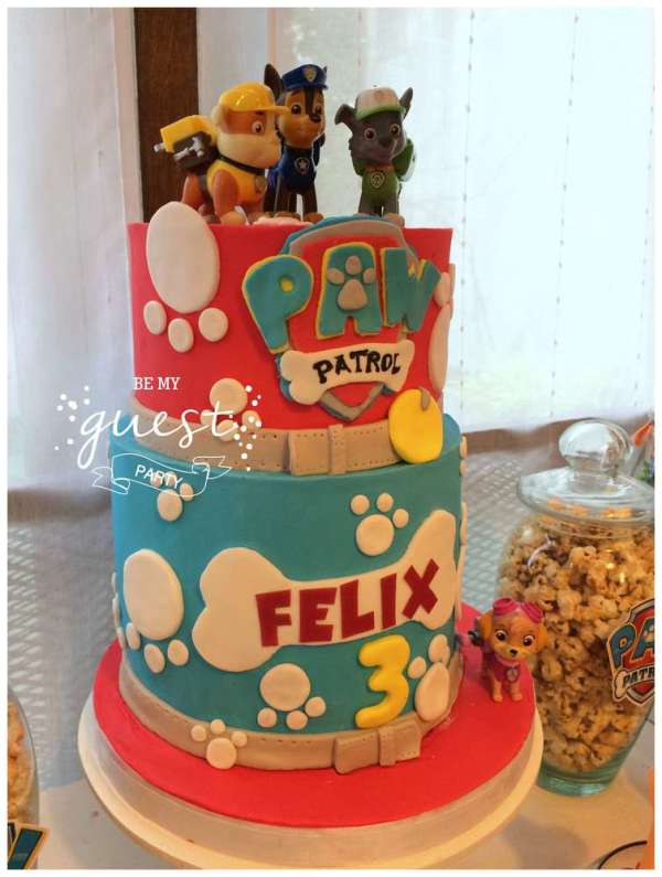 Colorful-Paw-Patrol-Birthday-Party-Tiered-Cake
