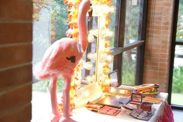 Tropical-Safari-Flamingo -Party-Makeup-Station