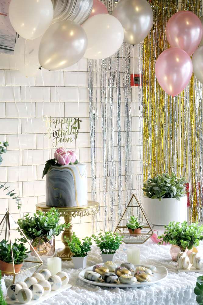 Whimsical Marble Birthday Party - Birthday Party Ideas for ...