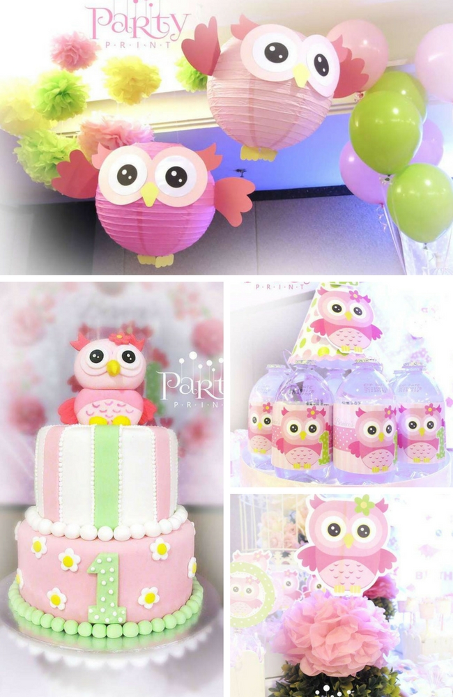Pink-Green-Owl-Birthday-Bash