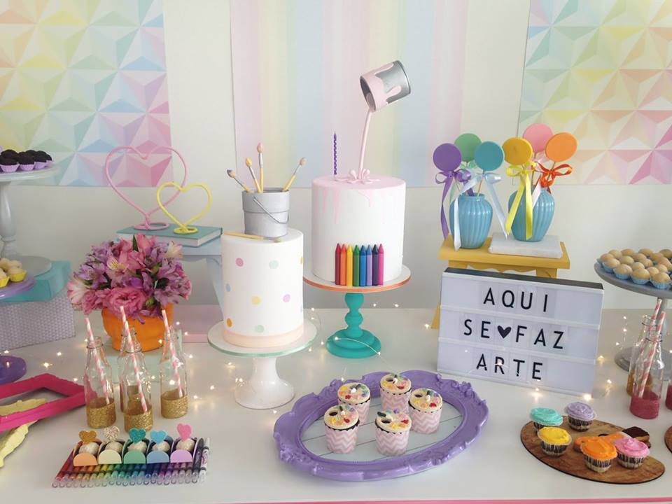 art and crayon cake