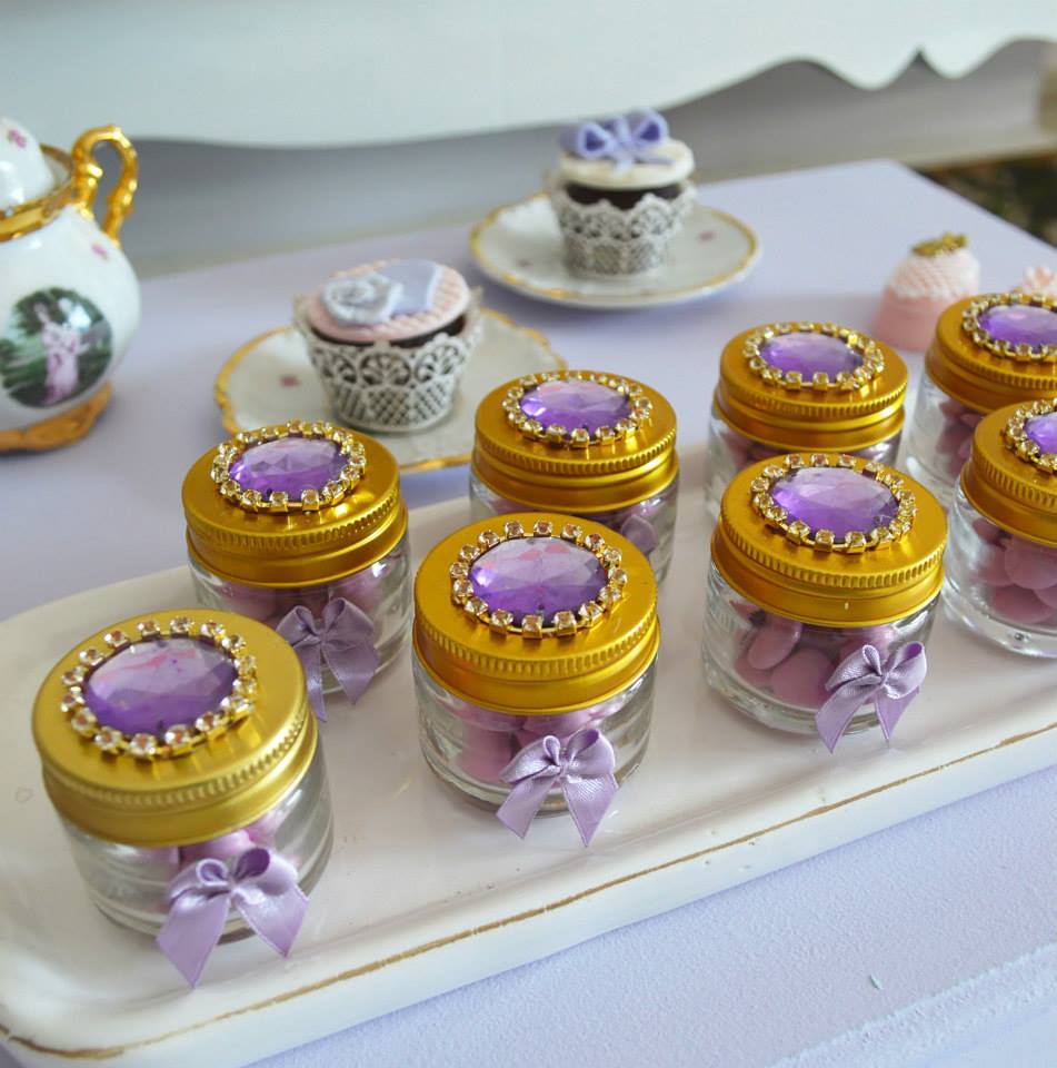 princess sofia birthday sweet jars with purple gem