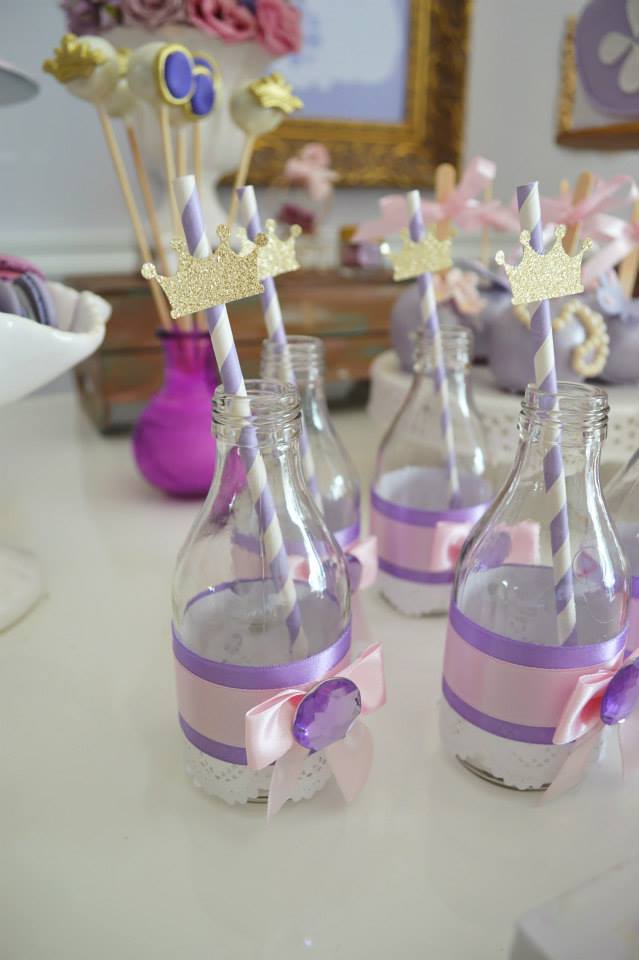 princess sofia party glass jars