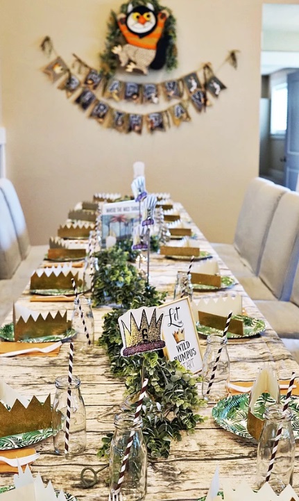 where the wild things are party table setting