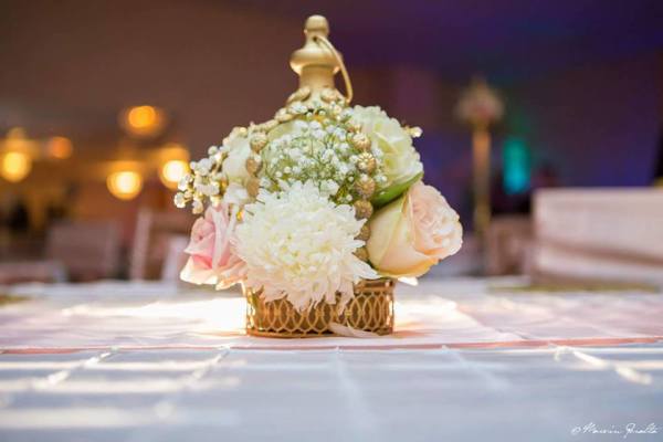 Blush Royal Birthday Celebration floral centerpieces