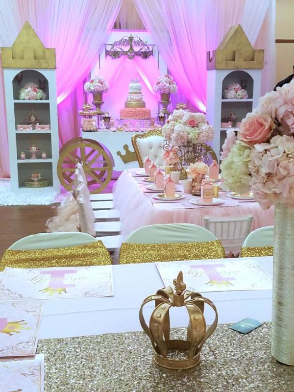 First Princess Birthday party table setting for kids