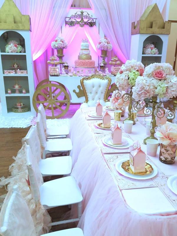 First Princess Birthday party table sitting