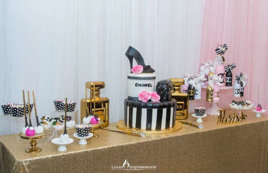 Super-Chic-Chanel-Inspired-Birthday-Party-Cake