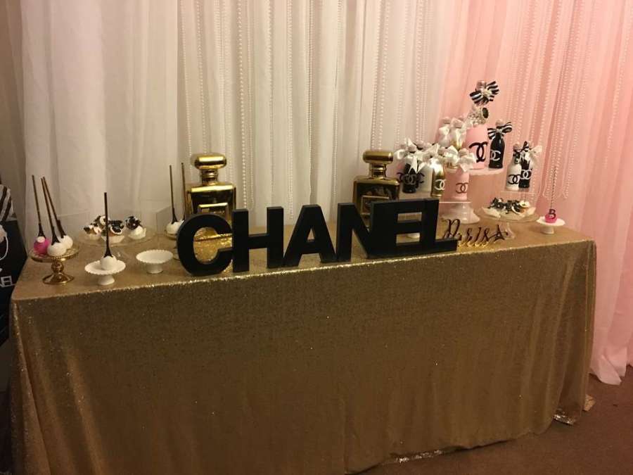 Super-Chic-Chanel-Inspired-Birthday-Party-Gold-Table