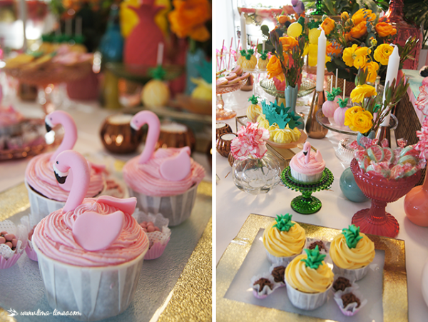 flamingo party cupcakes